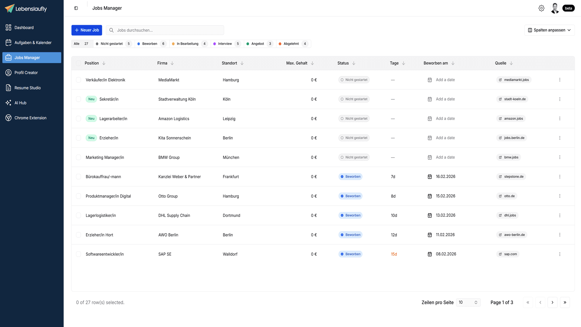 Jobmanager Screenshot